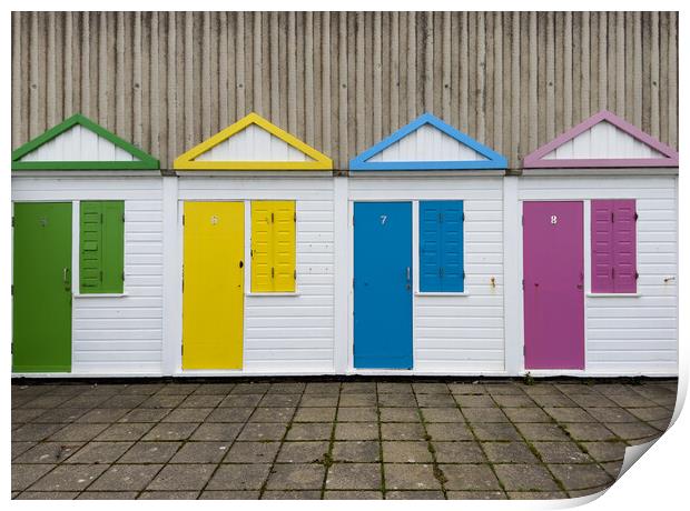 Beach huts Print by Rory Trappe