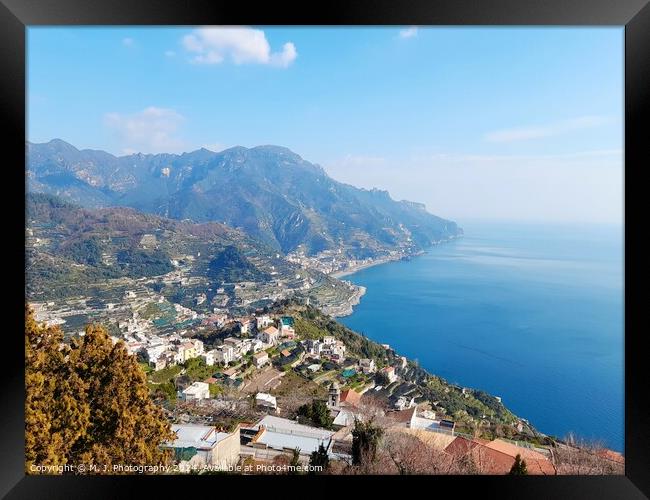 Outdoor mountain on Amalfi coast in italy  Framed Print by M. J. Photography