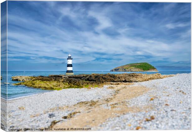 Penmon Lighthouse Anglesey Canvas Print by Rick Lindley