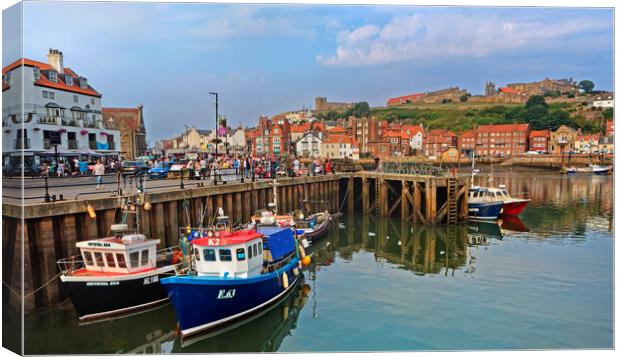 Whitby Harbour Panorama Canvas Print by Darren Galpin