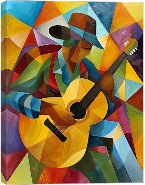 Spanish Guitarist Cubism Canvas Print by Steve Smith