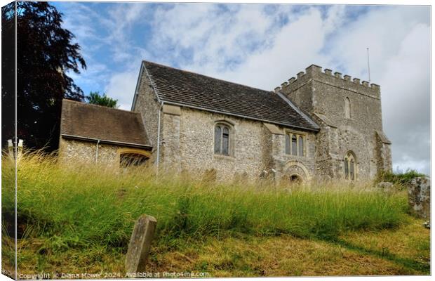 Bramber Church West Sussex Canvas Print by Diana Mower