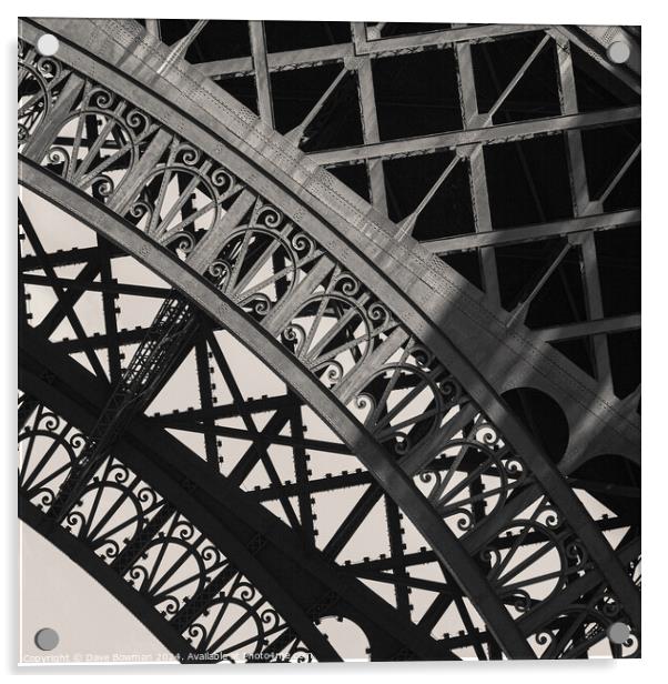 Eiffel Tower Ironwork Acrylic by Dave Bowman