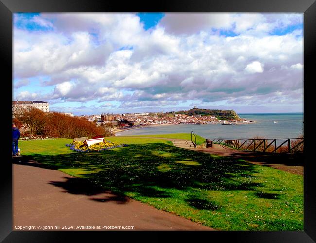 Scarborough South bay From the Cliff gardens. Framed Print by john hill