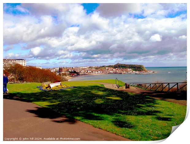 Scarborough South bay From the Cliff gardens. Print by john hill