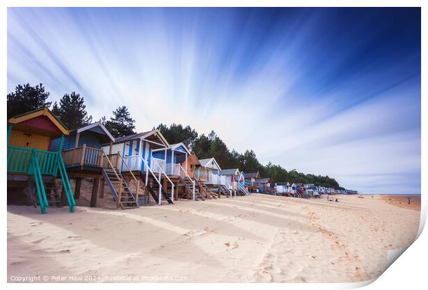 Beach Huts Print by Peter Heal