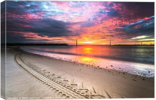Sea Palling Sunrise Canvas Print by Peter Heal