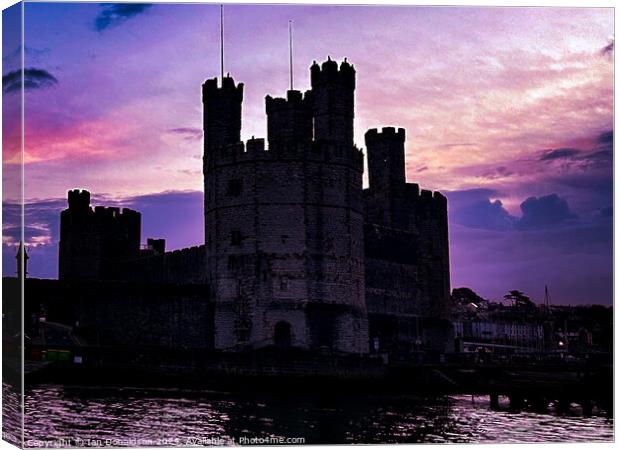 Caernarfon Castle Silhouette Canvas Print by Ian Donaldson