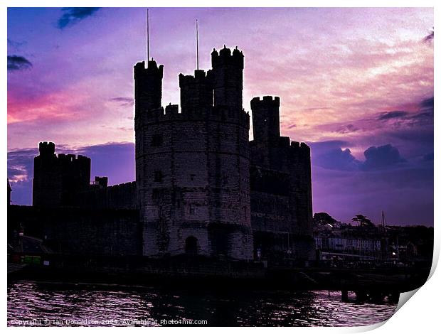 Caernarfon Castle Silhouette Print by Ian Donaldson