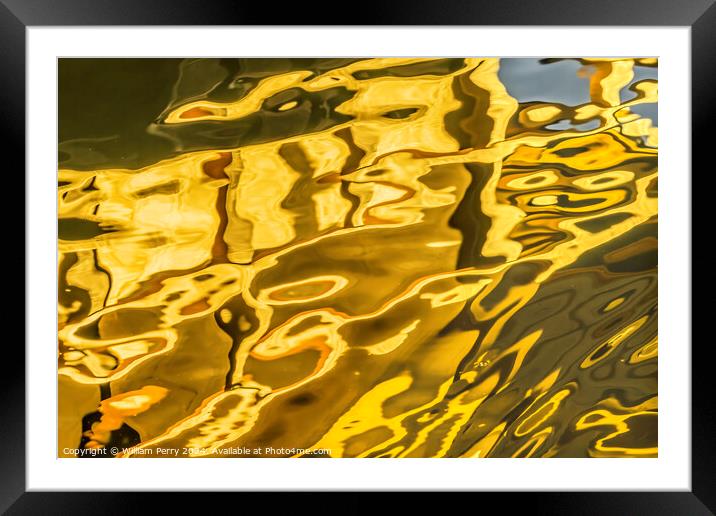 Water Reflection Abstract Garden Kinkaku-Ji Kyoto Japan Framed Mounted Print by William Perry
