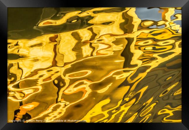 Water Reflection Abstract Garden Kinkaku-Ji Kyoto Japan Framed Print by William Perry