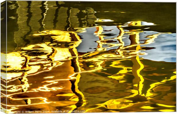 Water Reflection Abstract Kinkaku-Ji Golden Temple Kyoto Japan Canvas Print by William Perry