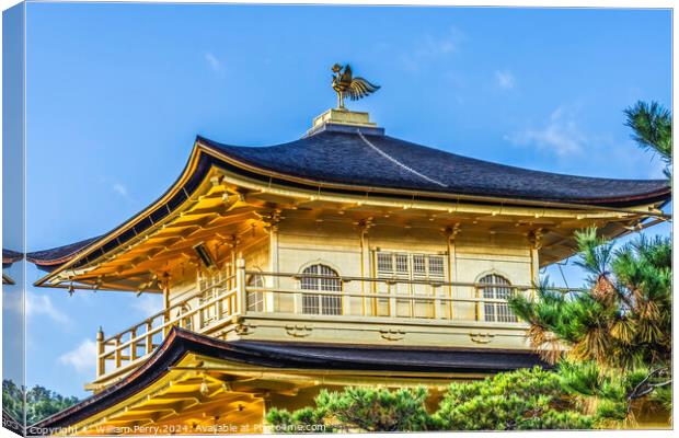 Kinkaku-Ji Golden Pavilion Buddhist Temple Kyoto Japan Canvas Print by William Perry