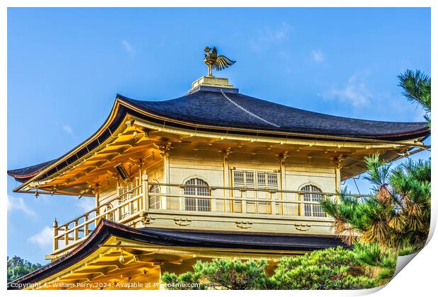 Kinkaku-Ji Golden Pavilion Buddhist Temple Kyoto Japan Print by William Perry