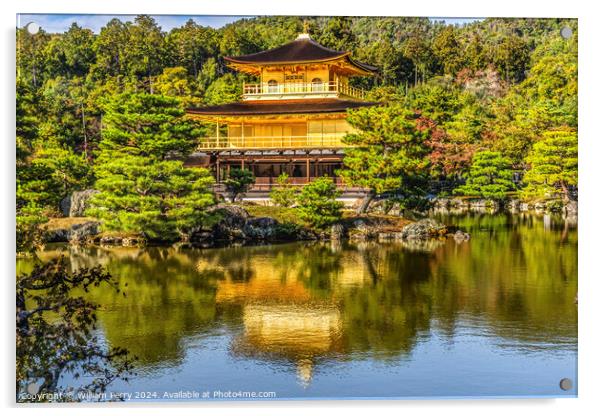 Kinkaku-Ji Golden Pavilion Buddhist Temple Kyoto Japan Acrylic by William Perry