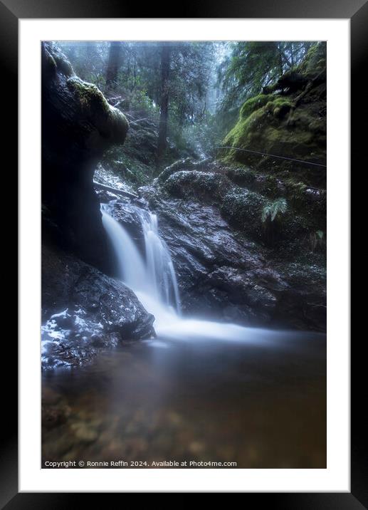 Winter Waterfall Framed Mounted Print by Ronnie Reffin