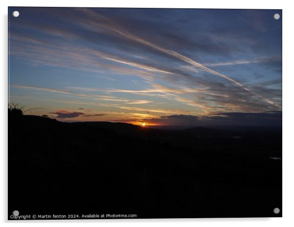 Setting sun on the horizon Acrylic by Martin fenton