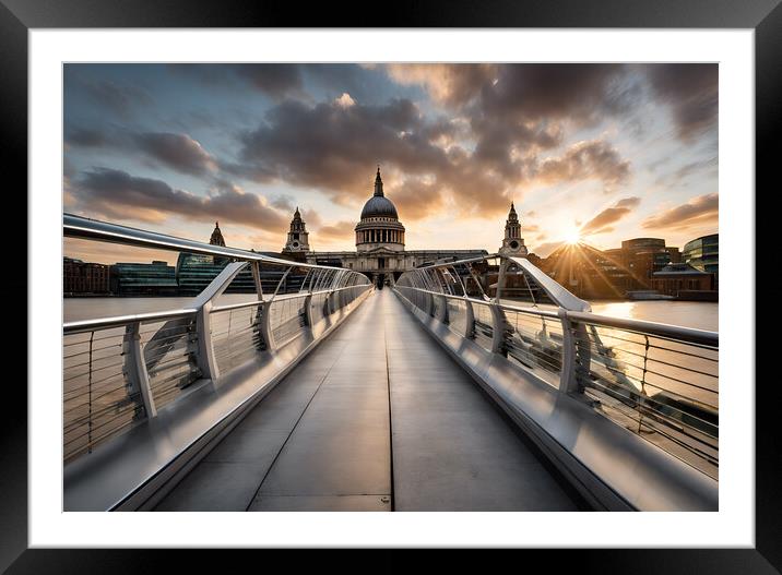 St Pauls Cathedral Framed Mounted Print by Picture Wizard