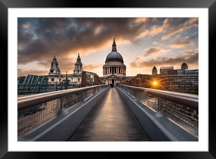 St Pauls Cathedral Framed Mounted Print by Picture Wizard