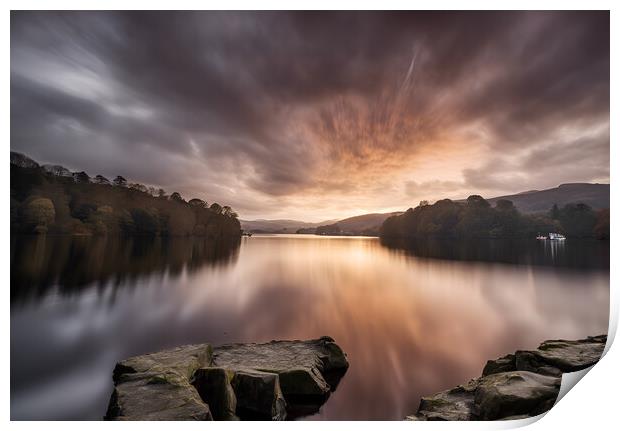 Sunrise on Lake Windermere Print by Picture Wizard