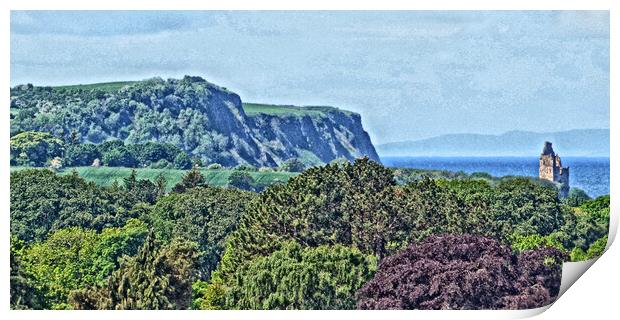 Greenan Castle and Heads of Ayr Print by Allan Durward Photography