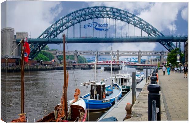 Newcastle Bridges and Quayside Canvas Print by Martyn Arnold