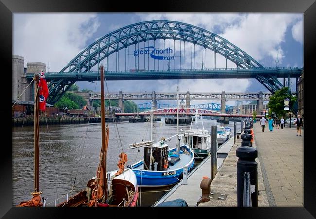 Newcastle Bridges and Quayside Framed Print by Martyn Arnold