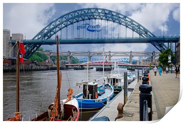 Newcastle Bridges and Quayside Print by Martyn Arnold