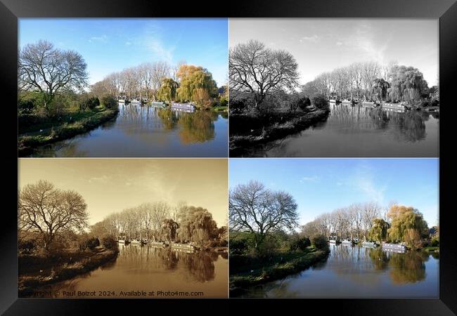 River Thames at Lechlade montage Framed Print by Paul Boizot