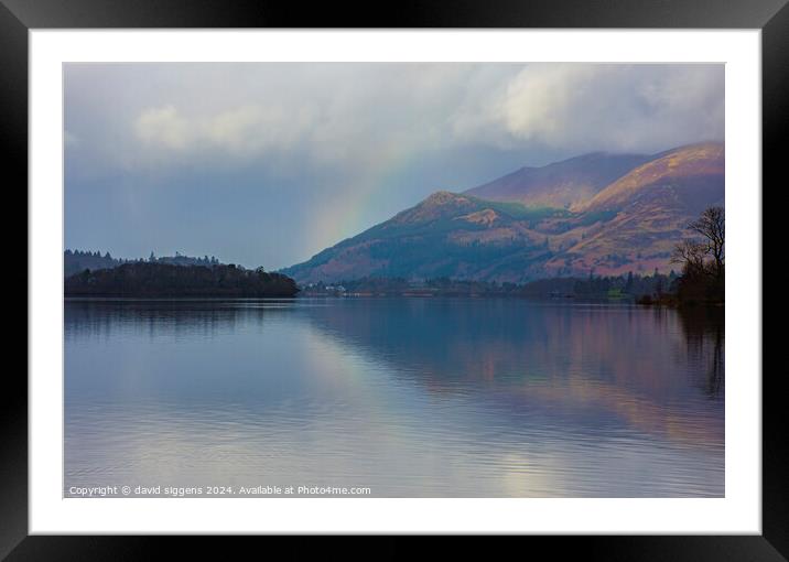 Derwent water the lakes Framed Mounted Print by david siggens