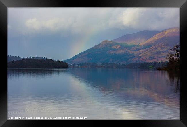 Derwent water the lakes Framed Print by david siggens