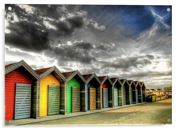 Beach Huts in Colour Acrylic by Toon Photography