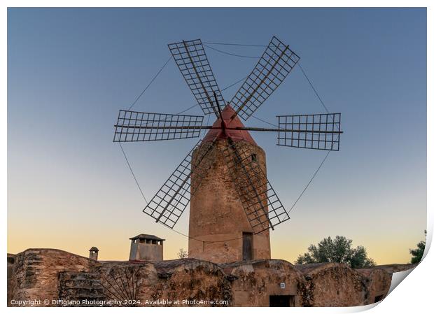 Algaida Windmill Print by DiFigiano Photography