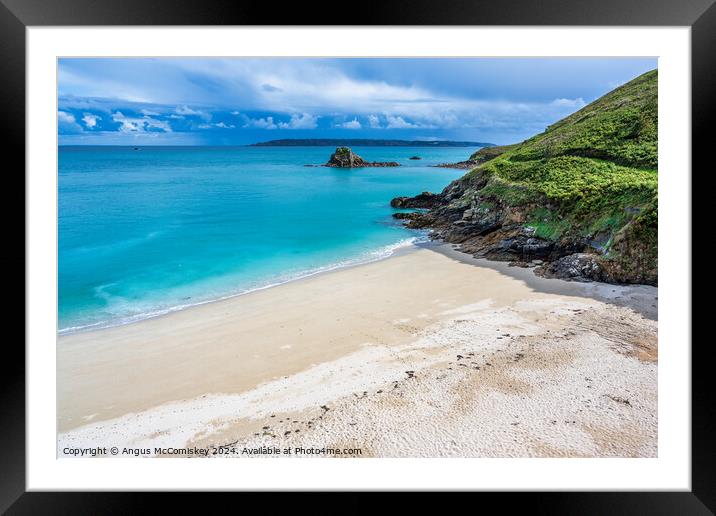 Belvoir Beach on Herm Island, Channel Islands Framed Mounted Print by Angus McComiskey