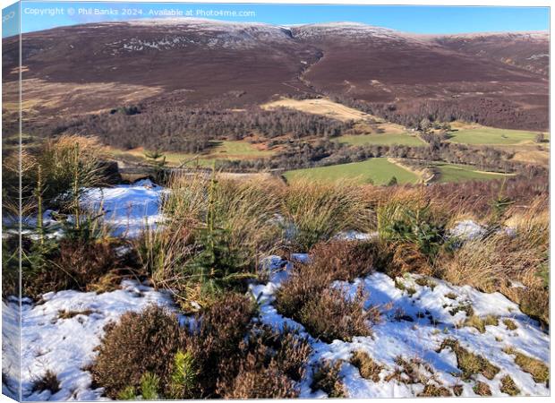 Strath A'an and the The Hills of Cromdale - Scotla Canvas Print by Phil Banks