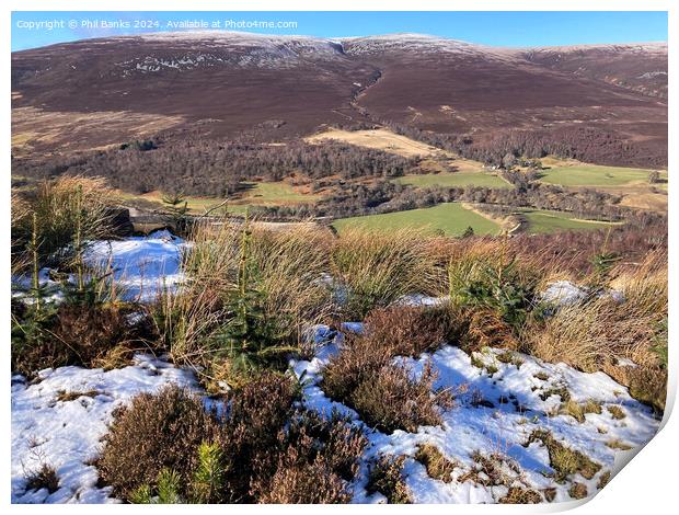 Strath A'an and the The Hills of Cromdale - Scotla Print by Phil Banks