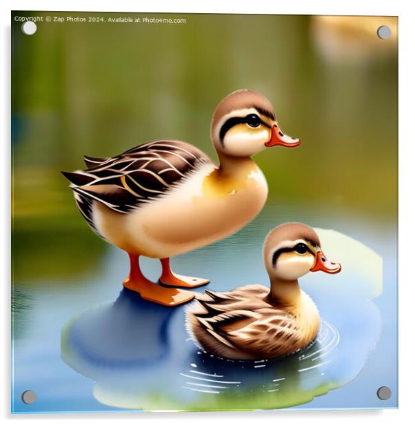Two Little Ducklings. Acrylic by Zap Photos