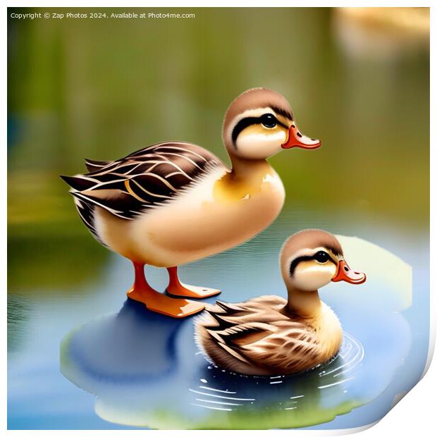 Two Little Ducklings. Print by Zap Photos