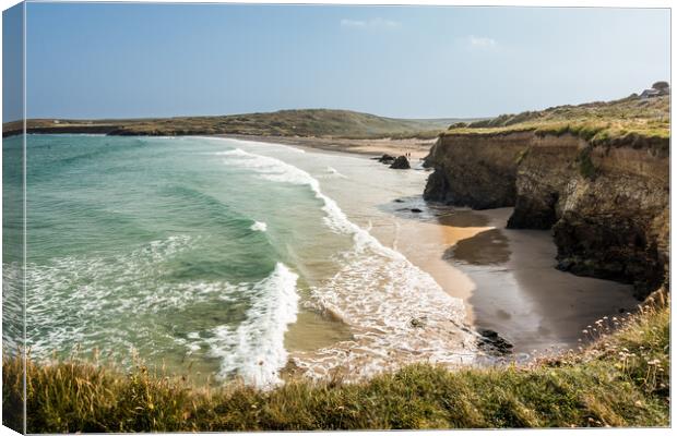 Godrevy Cove and Beach, Cornwall Canvas Print by Keith Douglas