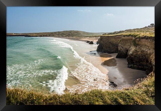 Godrevy Cove and Beach, Cornwall Framed Print by Keith Douglas