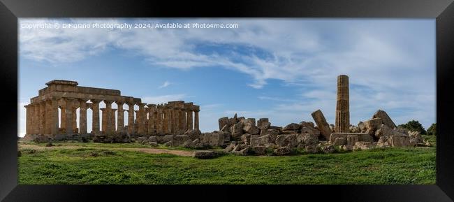 Selinunte Temple Panorama Framed Print by DiFigiano Photography