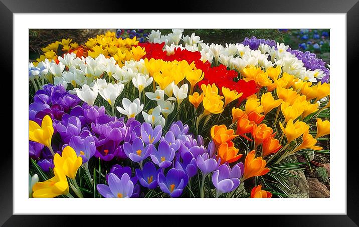 Crocus Flowers Framed Mounted Print by T2 