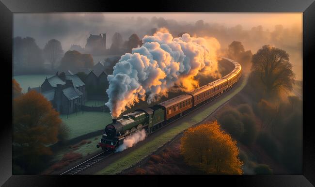 Vintage Steam Train Framed Print by T2 