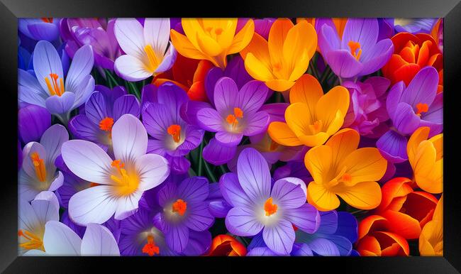 Crocus Flowers Framed Print by T2 