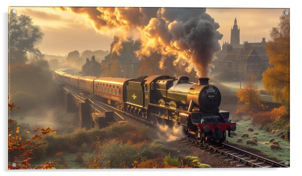 Vintage Steam Train Acrylic by T2 
