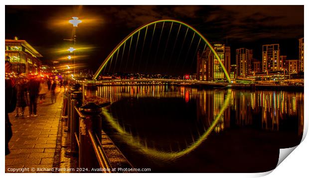 Gateshead Millennium Bridge Print by Richard Fairbairn