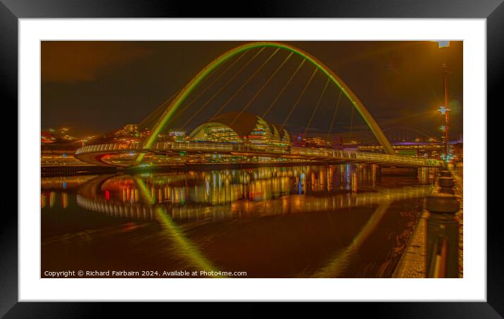 Gateshead Millennium Bridge Framed Mounted Print by Richard Fairbairn