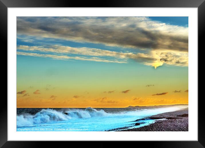 Winter Sunrise at Cley Beach Framed Mounted Print by Jim Key