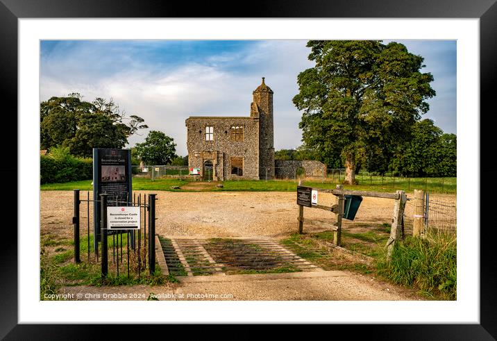 Baconsthorpe Castle Gate House Framed Mounted Print by Chris Drabble
