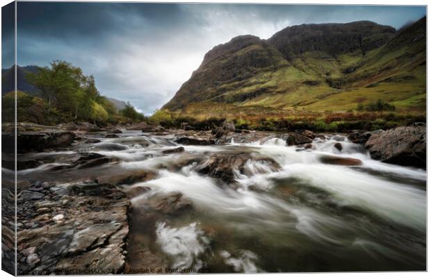 Glencoe and the river Coe rapids 1051  Canvas Print by PHILIP CHALK